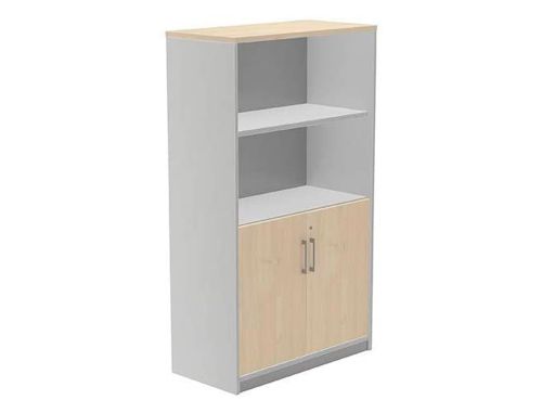 Armario rocada com dois estantes e dois portas inferiores serie store 156x90x45 cm acabamento ab01 aluminio/faia , Rocada , 150614 , 8427951061850